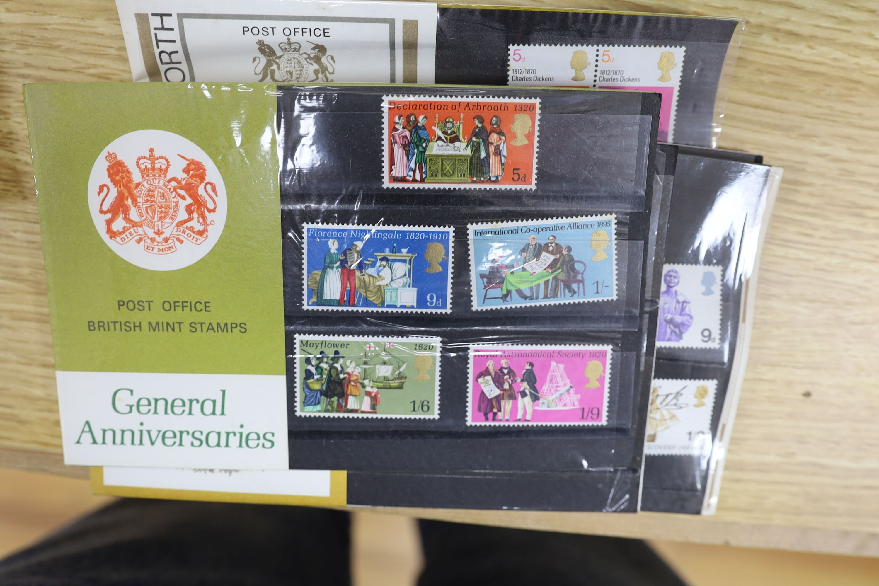 World stamps in albums, Great Britain, 1d Reds, Presentation packs, First Day Covers and loose